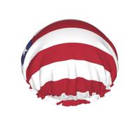 American flag Double Layer Shower Cap with Comfort Skin Friendly Design for Hair Protection During Bathing