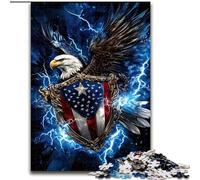 American Flag Eagle Adult Jigsaw Puzzles 1000 Pieces, Staycation Kill Time Every Piece Is Unique - Challenging Family Fun Game (size 50x75cm)
