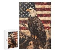 American Flag Eagle Art Print-2 Puzzle 1000 Teile Schwer Puzzle Spielzeug Lernspiel Impossible Herausforderungsspielzeug Für Erwachsene Kinder 1000 PCS