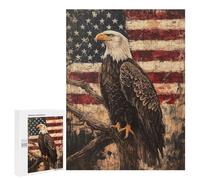 American Flag Eagle Art Print-2 Puzzle 1000 Teile Schwer Puzzle Spielzeug Lernspiel Impossible Herausforderungsspielzeug Für Erwachsene Kinder 500 PCS