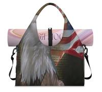 American Flag Eagle Constitution Sports Duffle Bag with Shoe Compartment Weekend Overnight Bags Tote Cabin Luggage Bag for Gym Yoga Travel