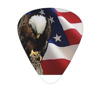 American Flag Eagle Independence Day Guitar Picks with Organizer Storage Box Guitar Plectrums 12PCS 3 Thickness Thin Medium Heavy 0.46 0.71 0.96mm Guitar Picks For Acoustic Electric or Bass Guitars