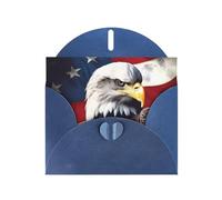 American Flag Eagle Independence Day Holiday Cards | Double Sided Glitter Cardstock | Christmas, Birthday, Valentine's Day, Wedding & Party Invitations | Envelopes Included