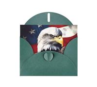 American Flag Eagle Independence Day Holiday Cards | Double Sided Glitter Cardstock | Christmas, Birthday, Valentine's Day, Wedding & Party Invitations | Envelopes Included