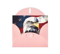 American Flag Eagle Independence Day Holiday Cards | Double Sided Glitter Cardstock | Christmas, Birthday, Valentine's Day, Wedding & Party Invitations | Envelopes Included
