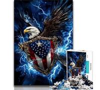 American Flag Eagle Jigsaw Puzzles for Adults Teenagers Jigsaws Puzzle,Help The Brain Exercise Addictive Toys to Cultivate Patience Parent-child Interaction (38x26cm)