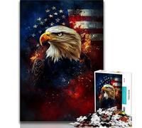 American Flag Eagle Jigsaw Puzzles for Adults Teenagers Jigsaws Puzzle,Help The Brain Exercise Addictive Toys to Cultivate Patience A Work of Art (38x26cm)