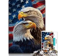 American Flag Eagle Puzzles for Teenagers Teens 1000pc Puzzle,Challenging Family Activity Games DIY Toy for Home Wall Decor Gifts (38x26cm)