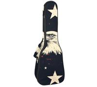 American Flag Eagle Stars Pattern Ukulele Case, Padded Bag for 23 Inch Concert Ukulele, Waterproof & Durable