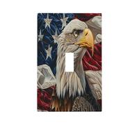 American Flag Eagle Wall Plate 1 Gang Toggle Light Switch Cover Single Toggle Faceplate Decor 3X5 in