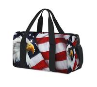 American Flag Eagles Sports Duffel Bag American Weekend Overnight Bag Tote Holdall Casual Travel Gym Duffel Bags for Kids Girls Boys Women Men