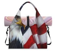 American Flag Eagles Sports Duffel Bag for Women Men American Weekend Overnight Bag with Shoe Compartment Shoulder Tote Luggage Bag for Yoga Gym Travel