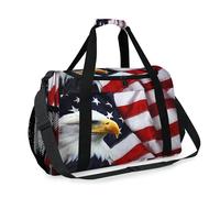 American Flag Eagles Travel Duffel Bag for Girls Boys Women Men American Weekend Overnight Bag Shoulder Tote Luggage Handbag for Travel Sports Gym