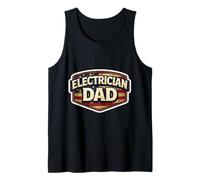 American Flag Electrician Dad Proud Father Patriot Vintage Tank Top