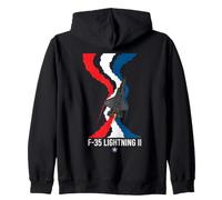 American Flag F-35 Lightning II Stealth Jet Zip Hoodie