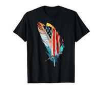 American Flag Feather Native Indian Tribal Art 2025 USA T-Shirt