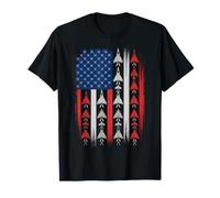 American Flag Fighter Jet Patriotic Military Aircraft T-Shirt