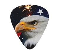 American Flag Fire Eagle 12 Pcs Guitar Picks, 0.46mm/0.71mm/0.96mm Thickness, Guitar Plectrum With Storage Case For Acoustic-Electric Guitar Ukulele Bass