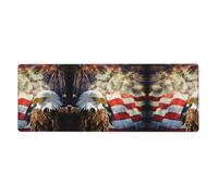American Flag Fire Eagle Computer Desk Pad, Non-Slip Surface Mat for Enhanced Gaming Performance and Office Productivity