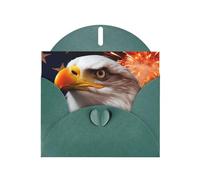 American Flag Fire Eagle Holiday Cards | Double Sided Glitter Cardstock | Christmas, Birthday, Valentine's Day, Wedding & Party Invitations | Envelopes Included