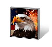 American Flag Fire Eagle Lapel Pin, Metal Square Lapel Pins, Fashion Badge for Shirts, Jackets, Hats