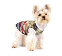 American Flag Fire Eagle Print Small Dog Clothes Pet Vest, Soft Cotton Sleeveless T-Shirts Breathable Pet Tank Top Apparel For Puppies And Cats