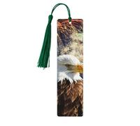 American Flag Fire Eagle Print Wooden Bookmark Bookmarks with Tassels Book Marks for Reading Hardcover Books Notebooks