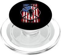 American Flag Firefighter USA United States Badge PopSockets PopGrip for MagSafe