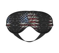 American Flag Firework Night Mask Soft Reversible Eye Cover Adjustable Strap Light Blocking Comfortable Rest