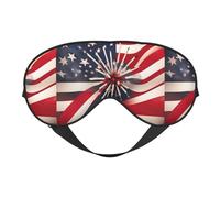 American Flag Firework Print Double Sided Eye Mask, Blackout Eye Mask, All Night Sleep Eye Mask for Women Men