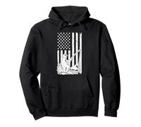 American Flag Fishing Enthusiast Design Pullover Hoodie