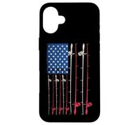 American Flag Fishing Rod Case for iPhone 16 Plus