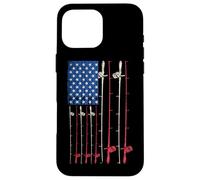 American Flag Fishing Rod Case for iPhone 16 Pro Max
