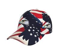 American Flag Fly Eagle Print Baseball Cap for Men Sun Peak Hat Breathable Personalized Adjustable Trucker Caps Casual Black
