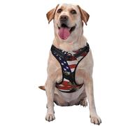 American Flag Fly Eagle Printed quick release dog harness reflective pet vest with 2 quick release buckles 4 sizes S ideal for outdoor walks and hikes