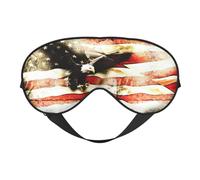 American Flag Fly Eagle Printing Double Side Soft Eye Mask Reversible Design, Adjustable for Snug Fit, Blocks Light Eye Mask