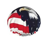 American Flag Fly Eagle Shower Caps, Waterproof Bath Caps Reusable Shower Caps Band Bath Hair Hat For Women Ladies