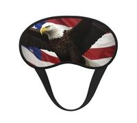 American Flag Fly Eagle Sleep Mask for Side Sleeper Eye Mask for Sleeping Light Blocking Soft Breathable Sleep Eye Mask for Women Men Adjustable Elastic Strap Travel Nap Blackout Eye Shade Cover
