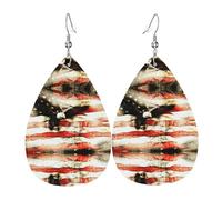 American Flag Fly Eagle Women'S Drop-Shaped Leather Earrings Are Suitable For Parties, Holiday Parties And Gifts.