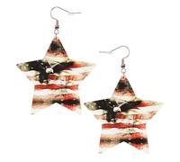 American Flag Fly Eagle Women's Fashion Earrings, Celestial Dangle Earrings, Star Shape Jewelry for a Versatile
