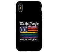 American Flag Gay Pride Month We The People Means Everyone Case for iPhone X/XS
