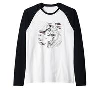 American Flag German Shepherd Portrait Raglan Baseball Tee
