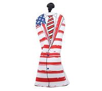 American Flag Golf Club Head Cover, Golf Driver Headcover Protector with Thick Plush Lining, Waterproof PU Fabric Putter Cover for Men Women Golfers, Fits Standard Driver