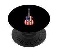 American Flag Guitar Music Design PopSockets Adhesive PopGrip