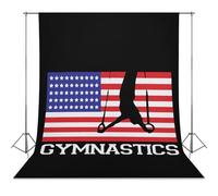American Flag Gymnastics Photo Backdrop Polyethylene Studio Background for Photography Video Broadcast Photoshoot