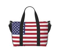 American flag Hand-held messenger travel bag, suitable for work, travel, fitness, tourism, women's casual handbag with zipper,