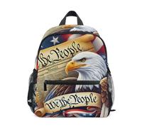 American Flag Hawk Toddler Backpack for Boys Girls, Small Preschool Backpacks with Name Tag Little Kid's Backpacks 3-5 Years