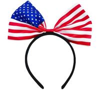 American Flag Headband, Independence Day 4th of July Silk Bow Knotted Headband Hair Hoop for Women Girls Party Accessories Favors Decorations