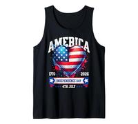 American Flag Heart Independence Day Patriotic USA Tank Top