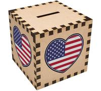 'American Flag Heart' Money Box/Piggy Bank (MB00100944)